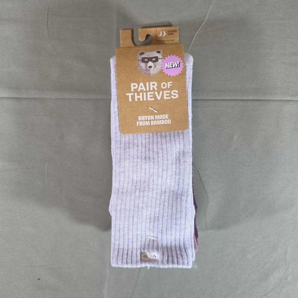 3-Pair of Thieves Men's Socks Breathable Cotton Blend Cushion Crew Purple Colors
